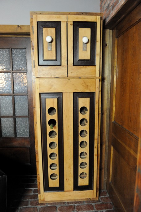 Wine racks built from reclaimed house doors circa 1930 (or older)